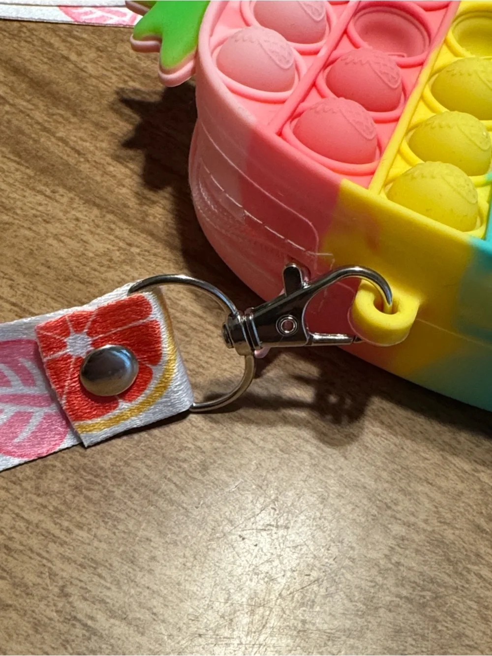 Rainbow Pineapple Pop-It Crossbody Bag